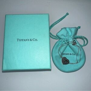 Please Return to TIFFANY & CO NY Heart Tag Double Chain Bracelet Silver AG925